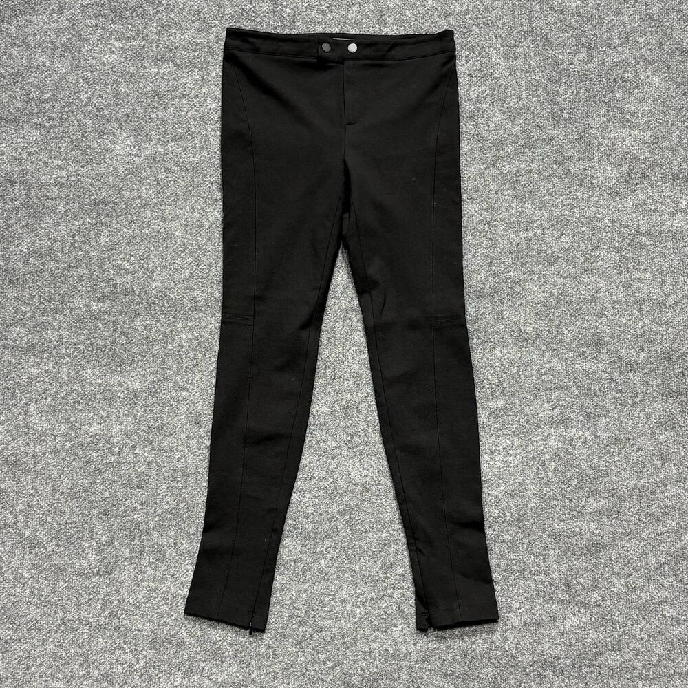Vince Pants Womens 6 Black Ponte Slim Ankle Zip Stretch Dress Trousers Office